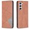 Mobigear Rhombus Slim Samsung Galaxy S23 Hoesje Bookcase - Bruin