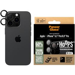 PanzerGlass Hoops iPhone 16 Pro Glazen Camera Lens Protector - Case Friendly - Zwart