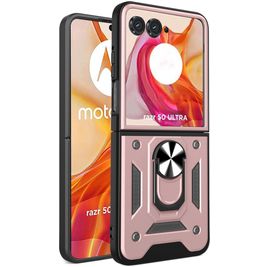 Mobigear Armor Ring Motorola Razr 50 Ultra Hoesje Hardcase Backcover Shockproof met Ringhouder - Roségoud