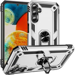 Mobigear Armor Ring Samsung Galaxy A24 Hoesje Hardcase Backcover Shockproof met Ringhouder - Zilver