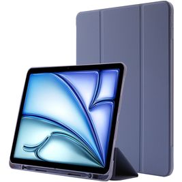 Mobigear Tri-Fold Gel iPad Air 11 Inch (2026) Hoes TPU,Kunstleer Bookcase + Stylus Houder - Paars