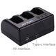 Puluz GoPro Dock Oplader 5W 1A - HERO 8 / 7 / 6 / 5 - HERO 8 / 7 / 6 / 5 - Zwart