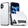 Mobigear Card iPhone 18 Hoesje Hardcase Backcover Shockproof met Pasjeshouder - Zilver