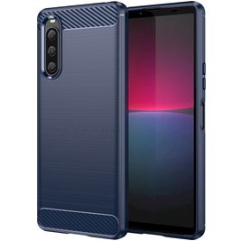 Mobigear Brushed Slim Sony Xperia 10 V Hoesje Flexibel TPU Backcover - Blauw