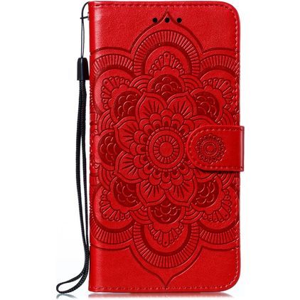 Mobigear Mandala Google Pixel 4a 5G Hoesje Bookcase Portemonnee - Rood