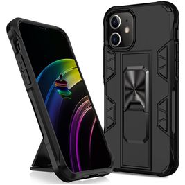 Mobigear Armor Stand iPhone 12 Pro Max Hoesje Hardcase Backcover Shockproof met Standaard - Zwart