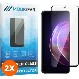 Mobigear Premium Vivo V21 Glazen Screenprotector - Case Friendly - Zwart (2-Pack)