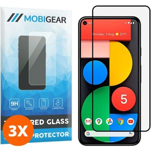 Mobigear Premium Google Pixel 5 Glazen Screenprotector - Case Friendly - Zwart (3-Pack)