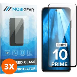 Mobigear Premium Xiaomi Redmi 10 4G Glazen Screenprotector - Case Friendly - Zwart (3-Pack)