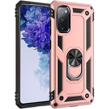 Mobigear Armor Ring Samsung Galaxy S20 FE Hoesje Hardcase Backcover Shockproof met Ringhouder - Roségoud