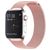 Mobigear Loop Milanese Apple Watch Bandje Magneetsluiting - 49/46/45/44 mm - Roze