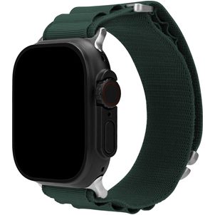 Mobilize Alpine Nylon Apple Watch Bandje Gespsluiting - 42/41/40/38 mm - Donkergroen