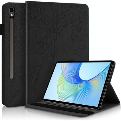 Mobigear Tree Samsung Galaxy Tab S10 FE Plus Hoes Bookcase + Stylus Houder - Zwart