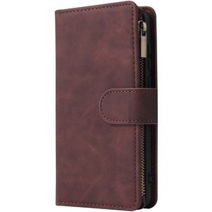 Mobigear Zipper Huawei P40 Hoesje Bookcase Portemonnee - Bruin