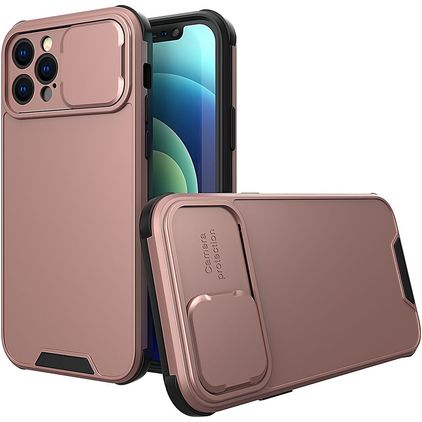 Mobigear Cam Slide iPhone 14 Hoesje Hardcase Backcover met Camera Slider - Roségoud
