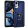 Mobigear Armor Ring Motorola Moto G22 Hoesje Hardcase Backcover Shockproof met Ringhouder - Blauw