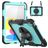 Mobigear SureGrip Xtreme iPad 11 (2025) Hoes Hard Kunststof,Siliconen Backcover + Schouderband + Standaard - Zwart / Blauw