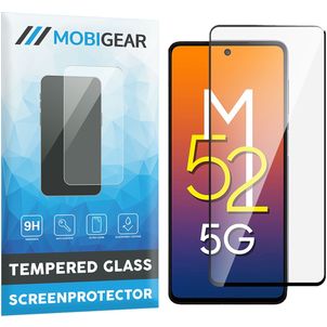 Mobigear Premium Samsung Galaxy M52 Glazen Screenprotector - Case Friendly - Zwart