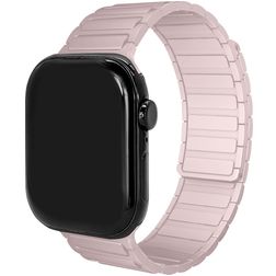 Mobilize Magnetic Siliconen Apple Watch Bandje Magneetsluiting - 42/41/40/38 mm - Roze