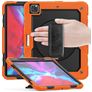 Mobigear SureGrip Xtreme iPad Air 13 Inch (2025) Hoes Hard Kunststof,Siliconen Backcover + Stylus Houder + Schouderband + Standaard - Oranje