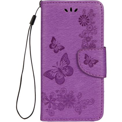 Mobigear Butterfly iPhone X Hoesje Bookcase Portemonnee - Paars