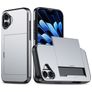 Mobigear Card iPhone 16 Plus Hoesje Hardcase Backcover Shockproof met Pasjeshouder - Grijs