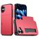 Mobigear Card iPhone 16 Hoesje Hardcase Backcover Shockproof met Pasjeshouder - Rood