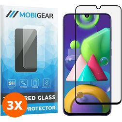 Mobigear Premium Samsung Galaxy M21 Glazen Screenprotector - Case Friendly - Zwart (3-Pack)