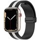 Mobigear Stripe Mag Siliconen Apple Watch Bandje Magneetsluiting - 42/41/40/38 mm - Zwart / Wit