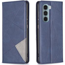 Mobigear Rhombus Slim Motorola Moto G200 5G Hoesje Bookcase - Blauw