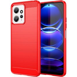 Mobigear Brushed Xiaomi Redmi Note 12 Hoesje Flexibel TPU Backcover - Rood