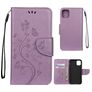 Mobigear Flowers iPhone 11 Hoesje Bookcase Portemonnee - Paars