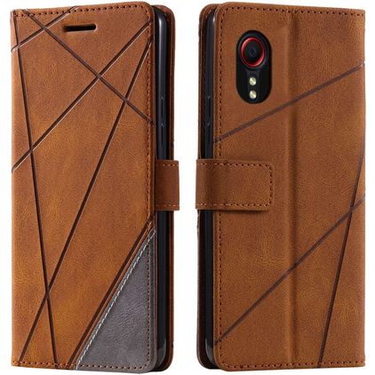 Mobigear Rhombus Samsung Galaxy Xcover 7 Hoesje Bookcase Portemonnee - Bruin