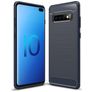 Mobigear Brushed Slim Samsung Galaxy S10 Plus Hoesje Flexibel TPU Backcover - Blauw
