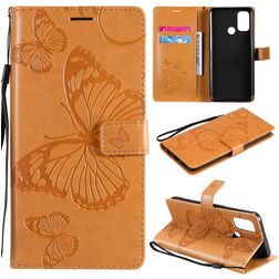 Mobigear Butterfly OPPO A53s Hoesje Bookcase Portemonnee - Cognac