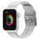 Mobigear Dashed Siliconen Apple Watch Bandje Gespsluiting - 42/41/40/38 mm - Wit