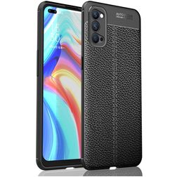 Mobigear Luxury OPPO Reno 4 Hoesje Flexibel TPU Backcover - Zwart