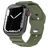 Mobigear Sport Armor Siliconen Apple Watch Bandje Druksluiting - 42/41/40/38 mm - Olive