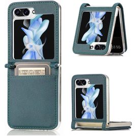 Mobigear Excellent Samsung Galaxy Z Flip 5 Hoesje Hardcase Backcover met Pasjeshouder - Groen