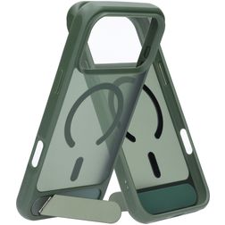 Mobiparts Hardcover iPhone 18 Pro Max MagSafe Hoesje Hardcase Backcover met Standaard - Satin Green