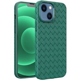 Mobigear Woven iPhone 14 Plus Hoesje Flexibel TPU Backcover - Groen