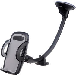 Mobilize Gooseneck Telefoonhouder auto Zuignap Klem Universeel - Zwart