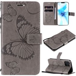 Mobigear Butterfly iPhone 12 Pro Hoesje Bookcase Portemonnee - Grijs