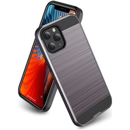 Mobigear Brushed Armor iPhone 12 Hoesje Hardcase Backcover Shockproof - Grijs Mobigear Brushed Armor iPhone 12 Hoesje Hardcase Backcover Shockproof - Grijs