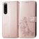 Mobigear clover Sony Xperia 5 IV Hoesje Bookcase Portemonnee - Roségoud