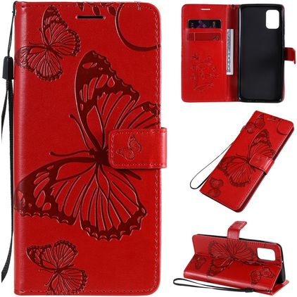 Mobigear Butterfly Samsung Galaxy A31 Hoesje Bookcase Portemonnee - Rood