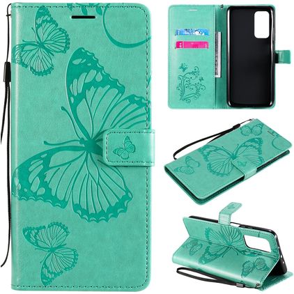 Mobigear Butterfly Xiaomi Mi 10T Pro Hoesje Bookcase Portemonnee - Turquoise