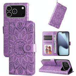 Mobigear Sunflower iPhone 17 Pro Hoesje Bookcase Portemonnee - Paars