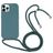 Mobigear Lanyard iPhone 16 Pro Max Siliconen Hoesje met koord - Groen