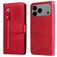 Mobigear Zipper iPhone 17 Pro Max Hoesje Bookcase Portemonnee - Rood